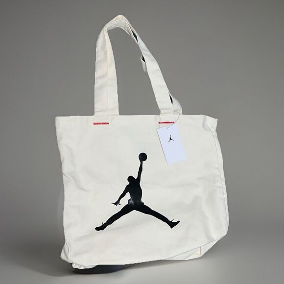 Nike Tote Canvas Air Jordan Jumpman Shopper Sports Bag Unisex Natural Canvas - Picture 1 of 6